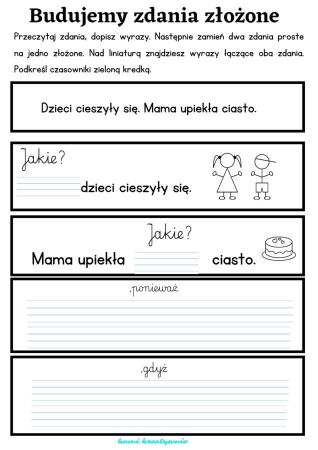 Budujemy zdania złożone