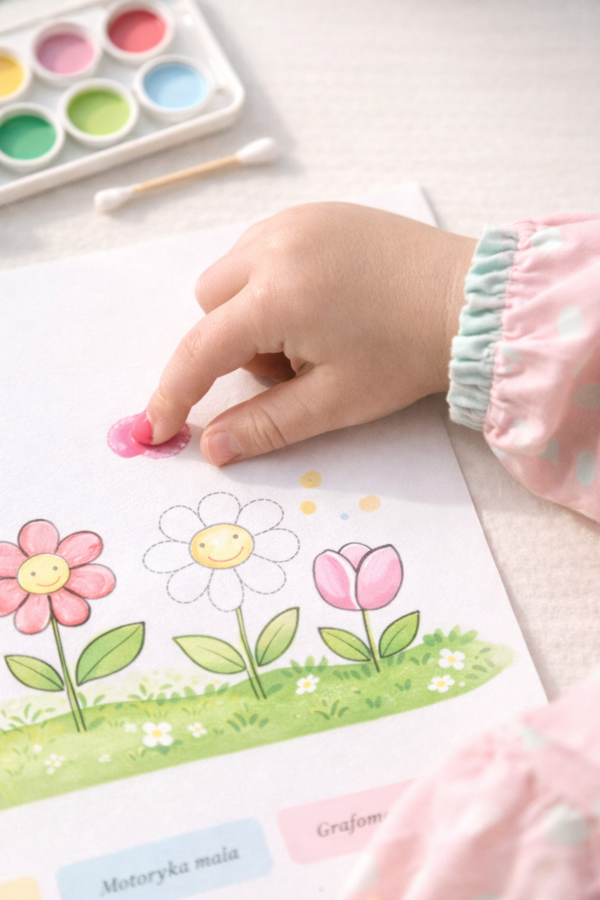 Wiosenne ślady paluszków – malowanki sensoryczne