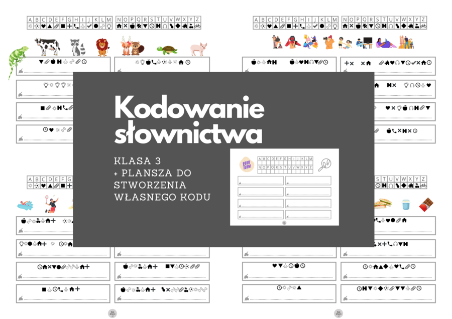 KODOWANIE SŁOWNICTWA z obrazkami - klasa 3