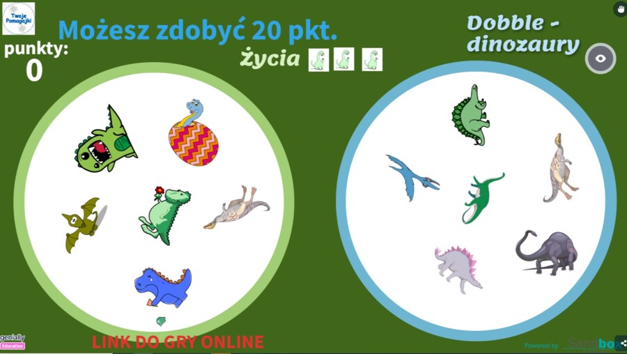 🐱‍🐉26.02 dzień dinozaura - interaktywna gra dobble