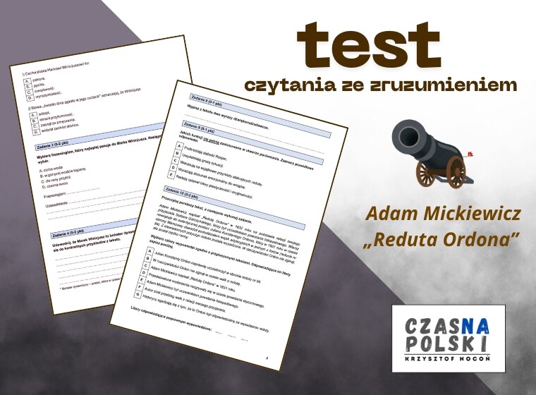 "Reduta Ordona" – test czytania ze zrozumieniem