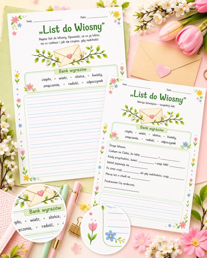 List do Wiosny - karta pisania