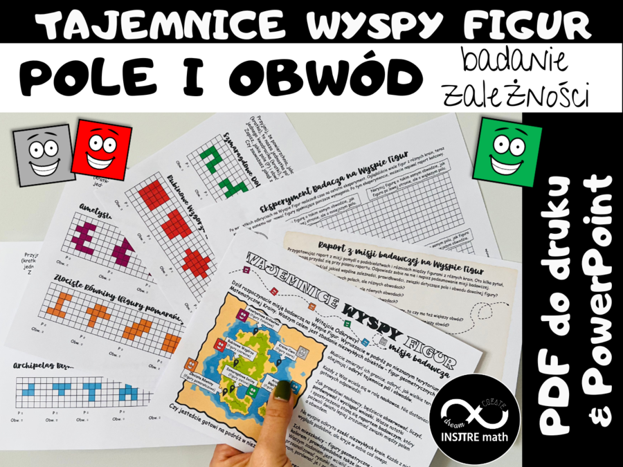 Matematyczna misja badawcza: Tajemnice Wyspy Figur. Pole i obwód, badanie zależności.