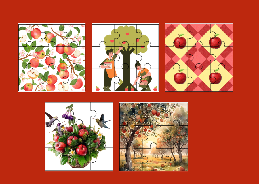 DZIEŃ JABŁKA – puzzle - 15 szt.