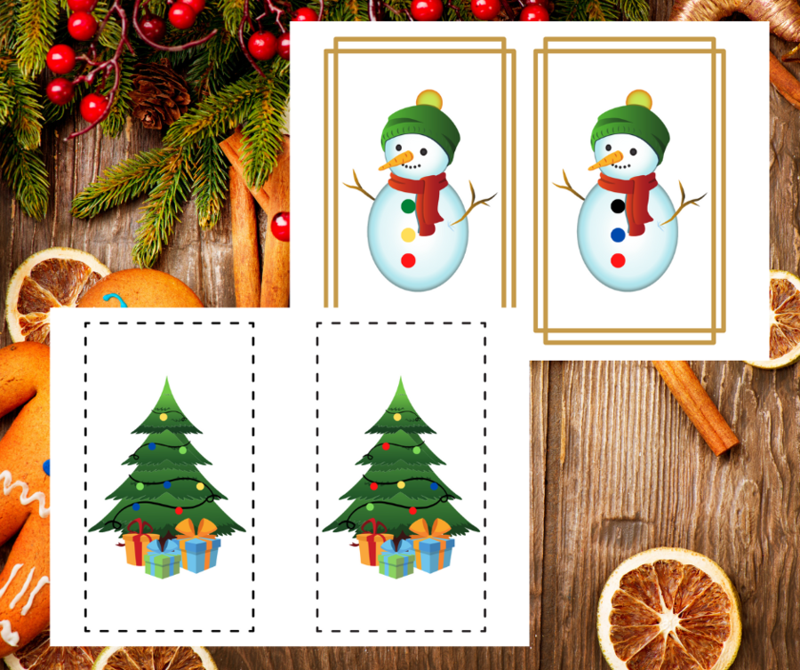 Zadania świąteczne - układanki lewopółkulowe, sekwencje, pamięć, koncentracja, motoryka mała