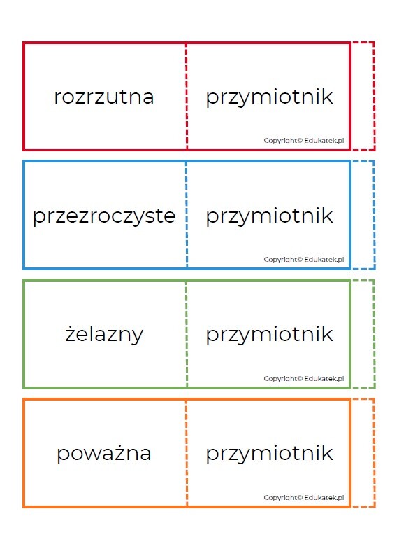Fiszki - części mowy