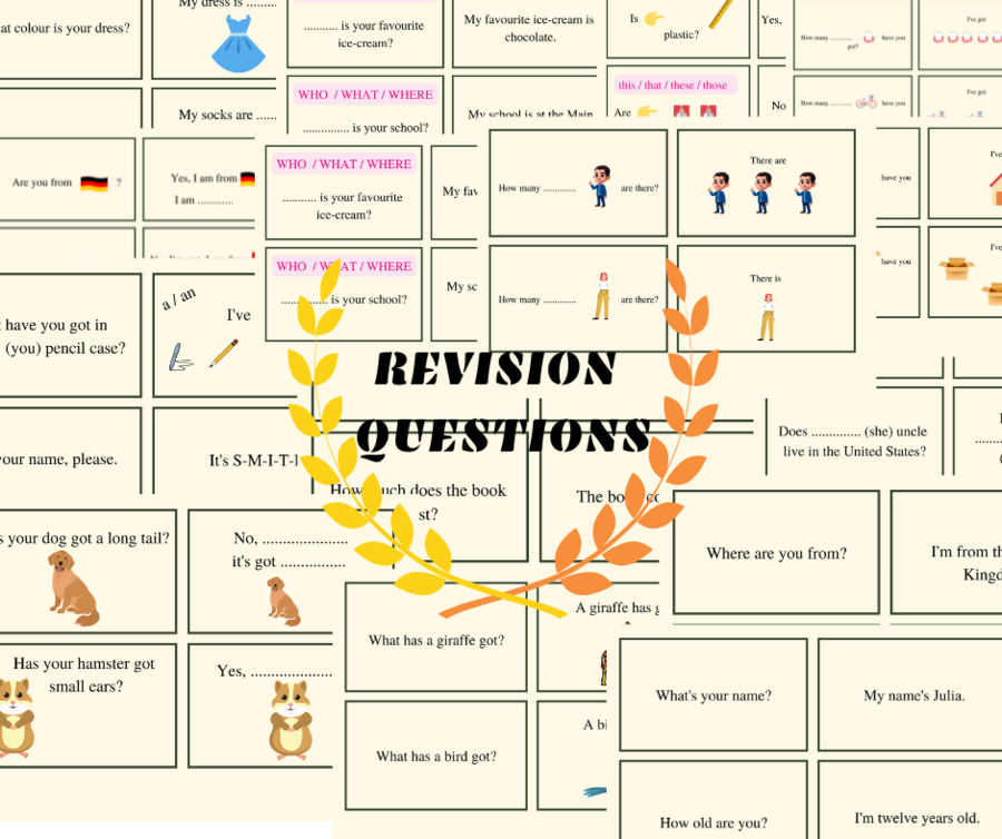 Revision questions - pytania powtórkowe dla klasy 4 sp