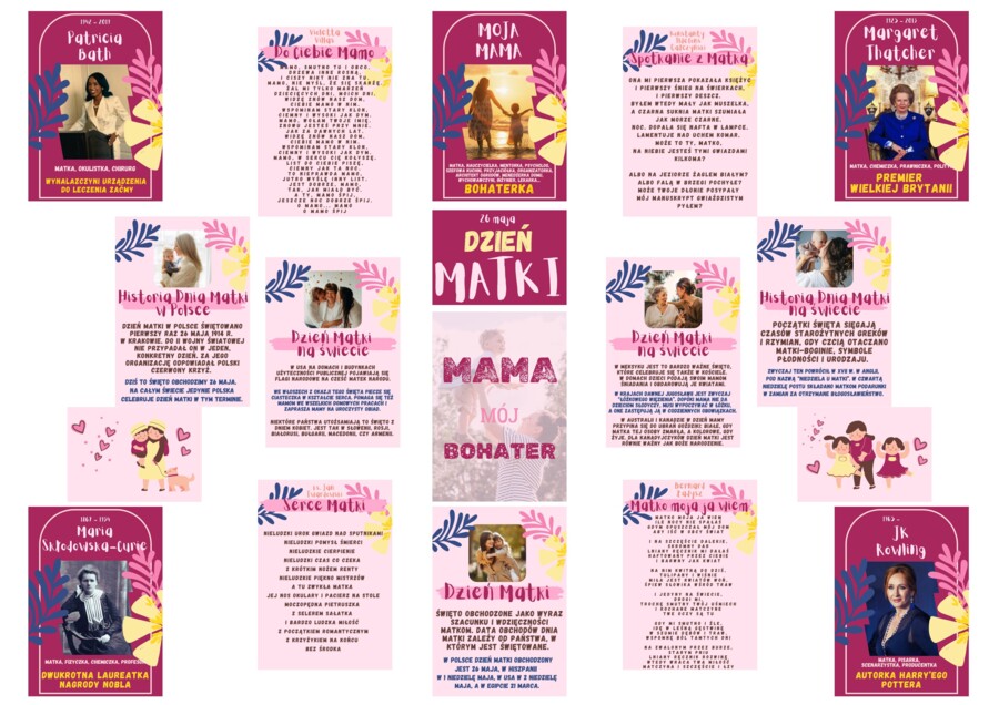 Mama moja BOHATERKA - Dzień Matki 26 maja, gazetka szkolna
