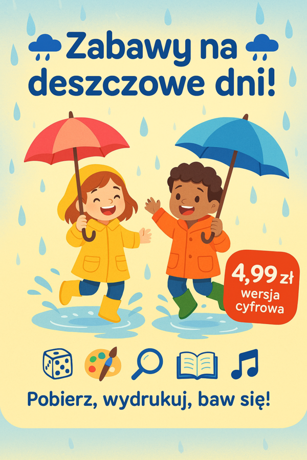 Co robić w deszczowe dni? Plakaty edukacyjne.
