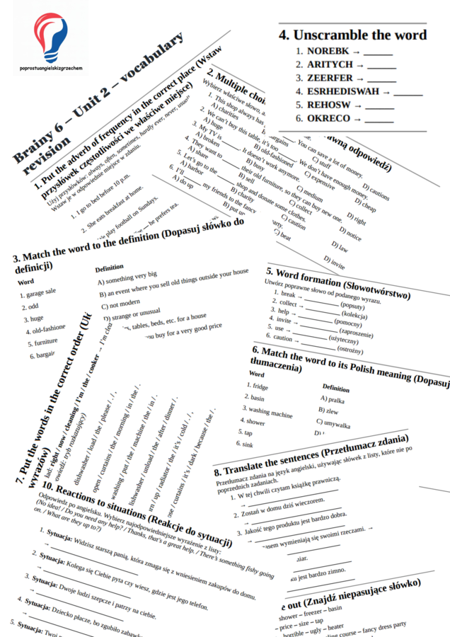 Brainy 6 – Unit 2 – vocabulary revision