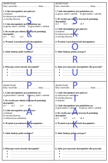 SKORUPIAKI - KARTKÓWKA