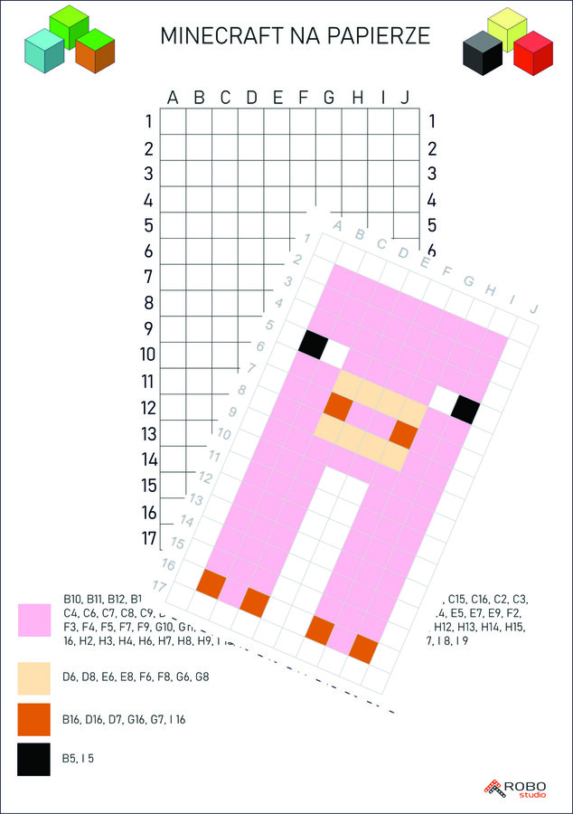 Kodowanka- minecraft, dyktando graficzne, klasy 1-3