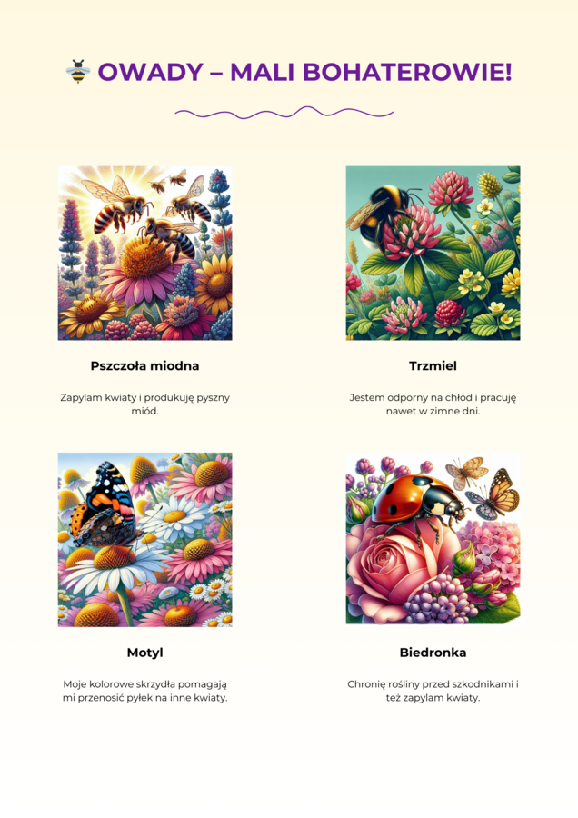 Plansze edukacyjne. Ekosystemy. Gatunki zagrożone. Segregacja odpadów. Cykl życia drzew. Owady zapylające.