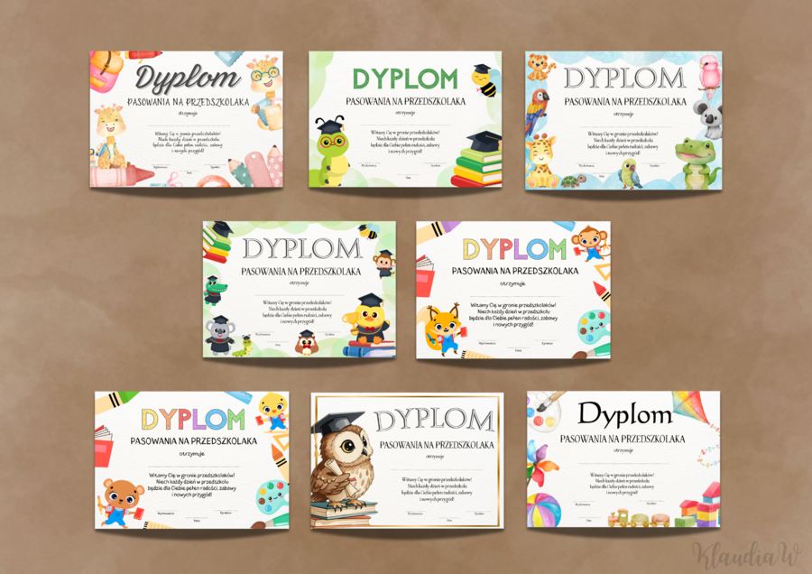 Dyplomy Pasowania na Przedszkolaka – zestaw
