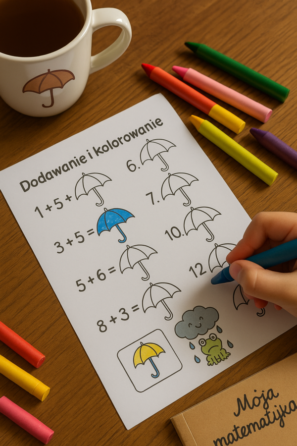 Karta pracy „Deszczowe zadania matematyczne”