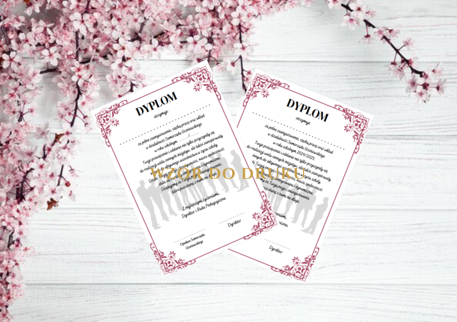 🏆 Dyplom dla Ucznia za Zaangażowanie w Samorząd Uczniowski — elegancki szablon z możliwością edycji 🎓✨