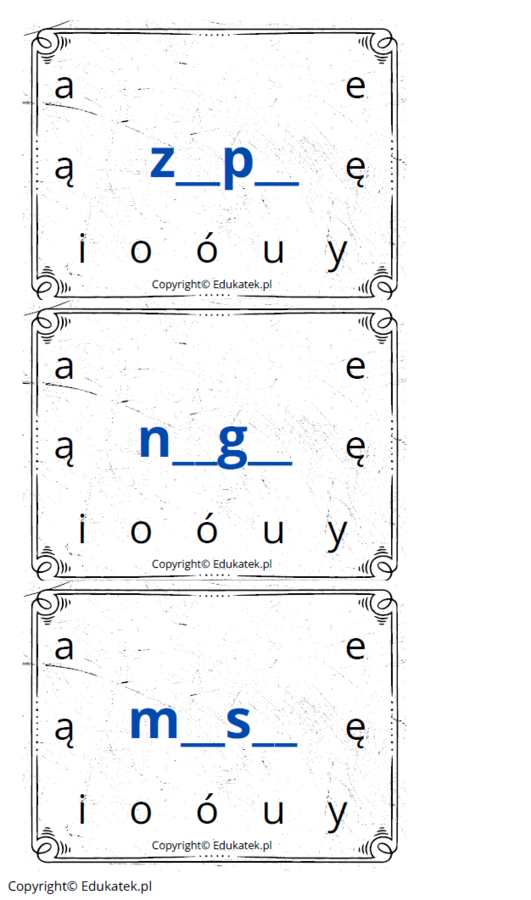 Na tropie samogłosek – utrwalanie czytania