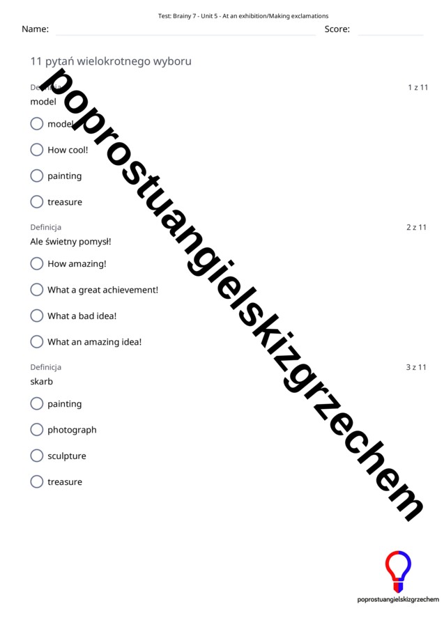 Brainy 7 – Unit 5 – testy