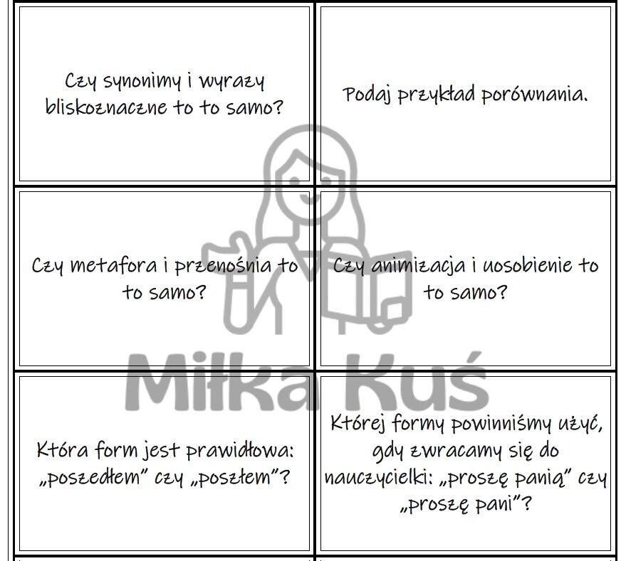 WIELKI QUIZ WIEDZY O JĘZYKU POLSKIM - PONAD 270 PYTAŃ