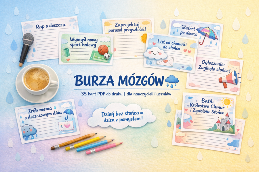 Karty: Burza mózgów – pomysły na dzień bez słońca