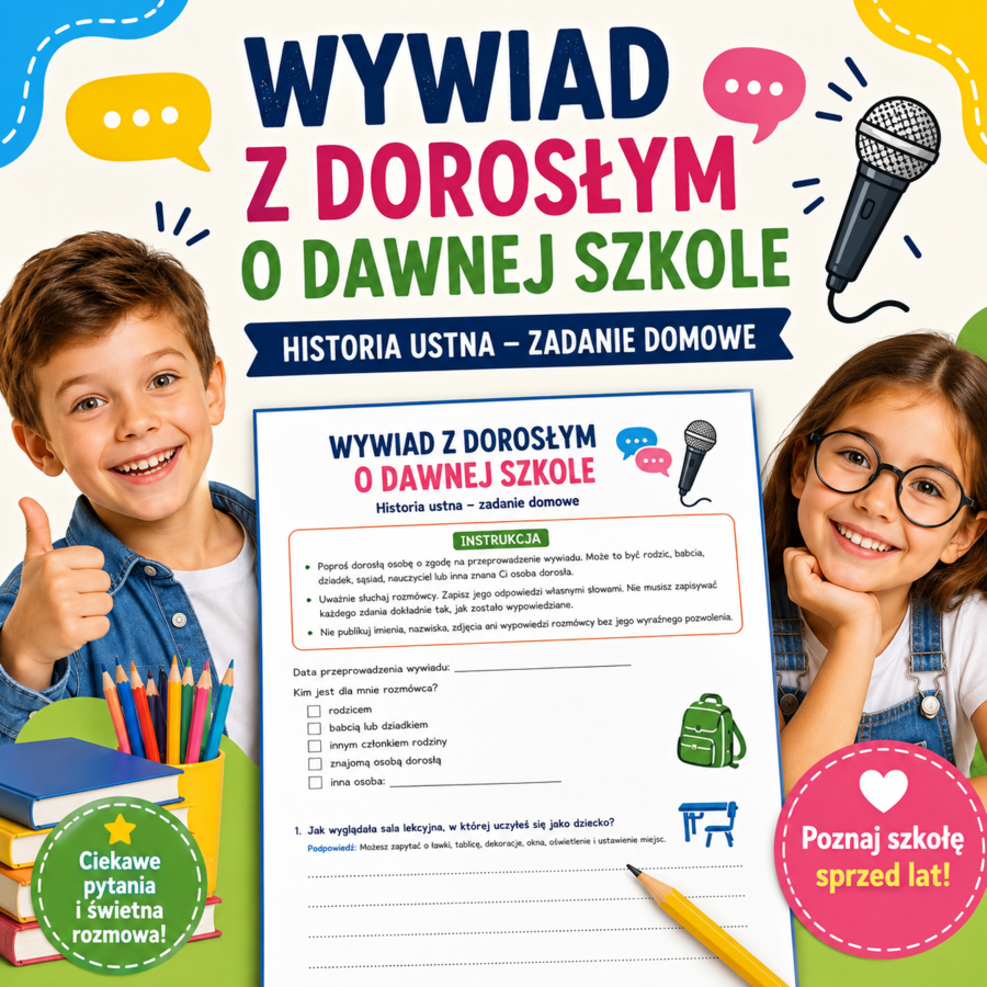 Wywiad z dorosłym o dawnej szkole