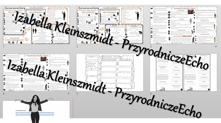 Minizestaw na temat „Pochodzenie człowieka”– sketchnotka + karta pracy w power point + gratisowy link do prezentacji multimedialnej niekomercyjnej wykonanej w genial.ly do indywidualnego pobrania i użycia do celów niekomercyjnych. Biologia 8, „Ewolucja”