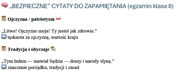 Notatka "Pan Tadeusz" Adama Mickiewicza