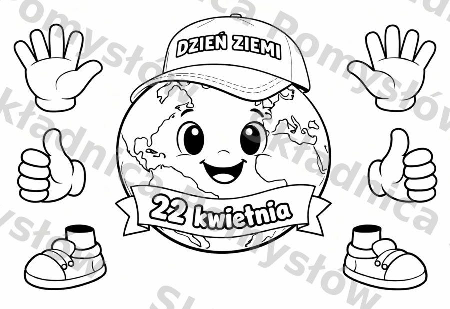 Dzień Ziemi – kolorowanka i wycinanka do druku A4