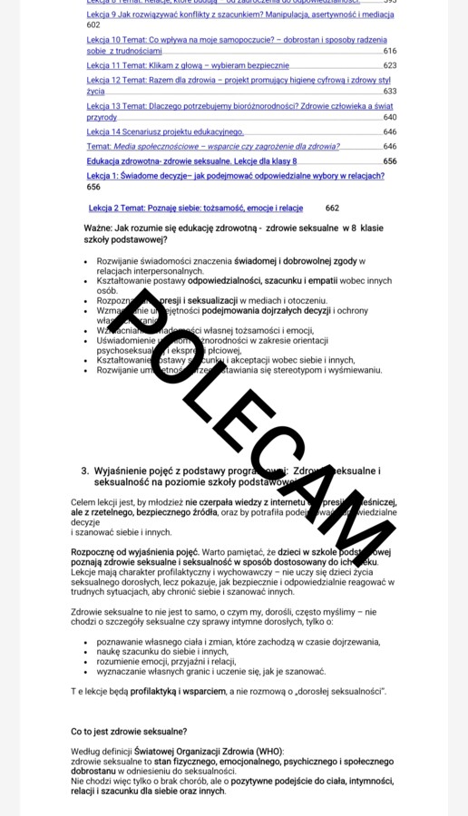 Edukacja zdrowotna. Spotkanie informacyjne z rodzicami.
