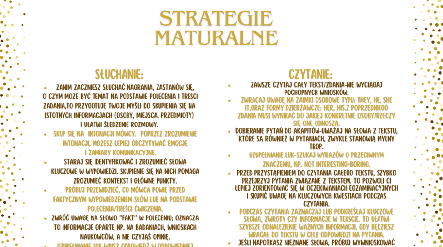 Strategie maturalne-matura pisemna i ustna, język angielski
