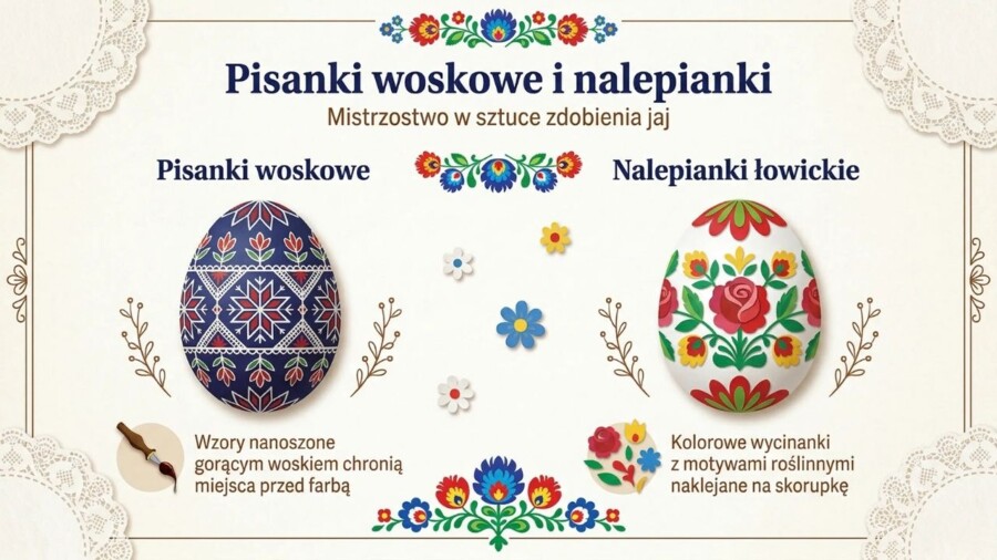 Wielkanoc w Polsce – symbole i zwyczaje (gazetka szkolna / prezentacja, styl folkowy