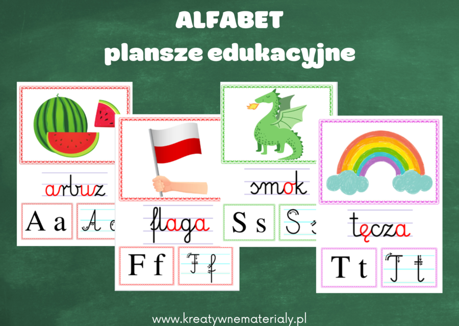 Alfabet - wklejki do zeszytu i plansze