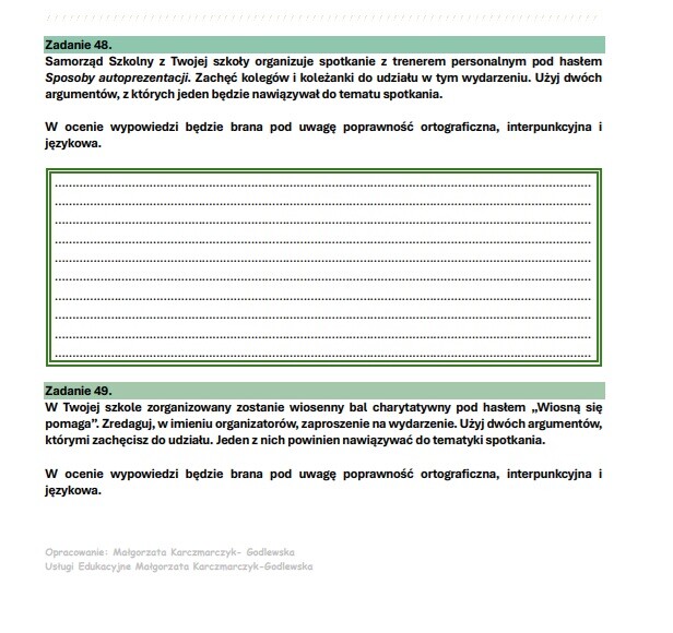 Zestaw 50 zadań na 50 dni do E8 – lektury 4-6 argumentacja (O-200)