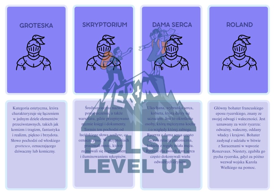 Fiszki literackie_średniowiecze_Polski Level Up