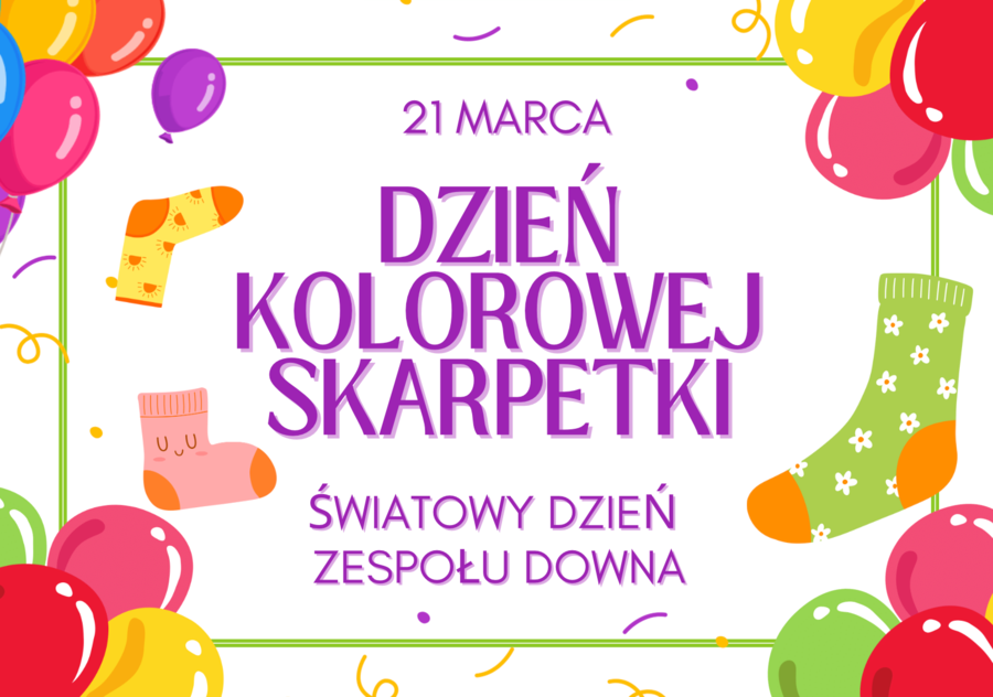 21 kwietnia DZIEŃ KOLOROWEJ SKARPETKI - gazetka szkolna