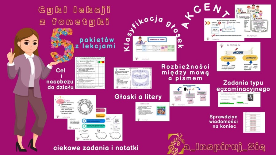 Fonetyka kl. VII-VIII- scenariusze, karty pracy, zadania egzaminacyjne