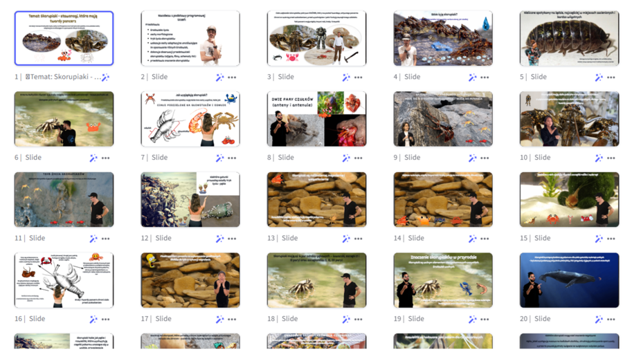 Prezentacja multimedialna w genial.ly „ Skorupiaki - stawonogi, które mają twardy pancerz” – do edycji i pobrania – biologia klasa VI, dział III – temat 2