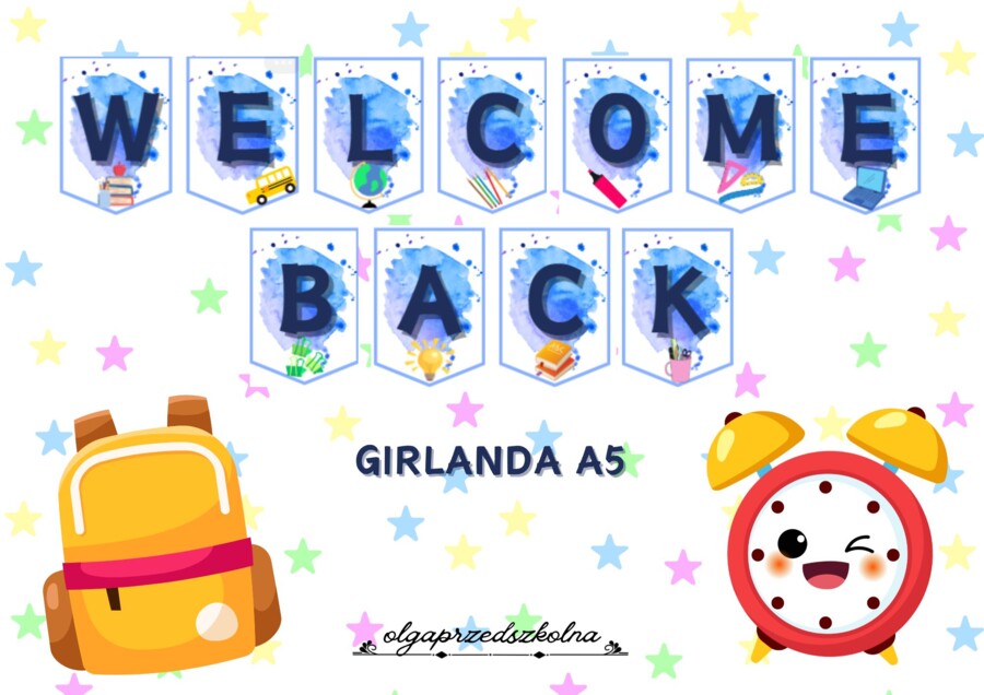 Girlanda "Welcome back" oraz "Welcome to school"