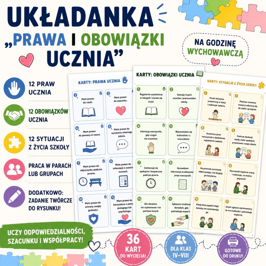 Układanka. Prawa i obowiązki ucznia