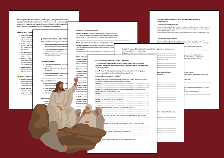 🧑‍🤝‍🧑📜PRZYPOWIEŚCI BIBLIJNE 🕯️– podsumowanie dla klasy 6 –ZESTAW POMYSŁÓW i KARTA PRACY + odpowiedzi 🌾 - język polski