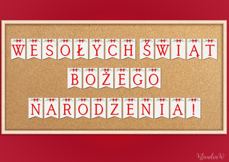 Girlanda „Wesołych Świąt Bożego Narodzenia!”