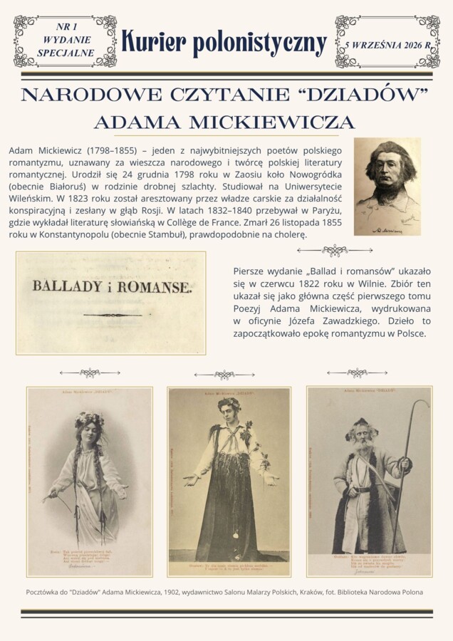 Narodowe czytanie "Dziadów" Adama Mickiewicza