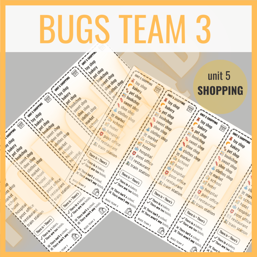 Bugs Team 3 unit 5 SHOPPING - zakładki do książki