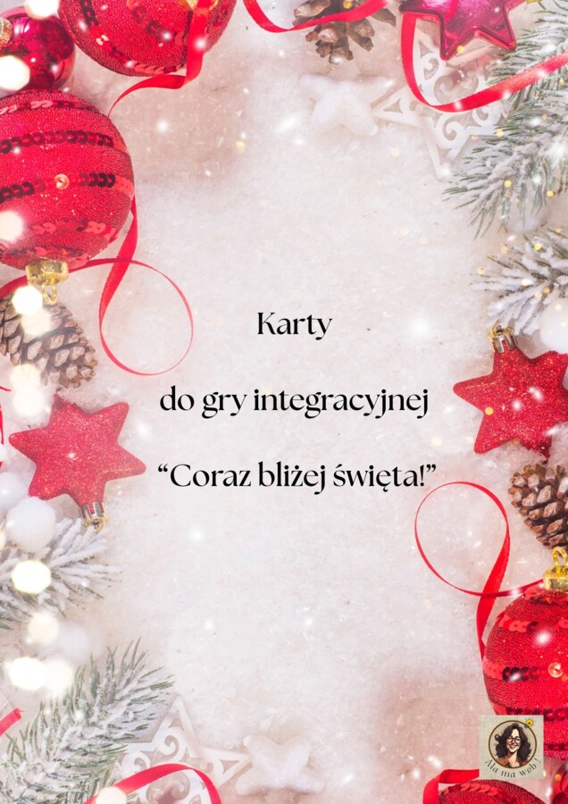Karty do gry integracyjnej "Coraz bliżej święta!"