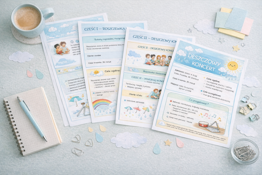 Deszczowy koncert – zajęcia muzyczne