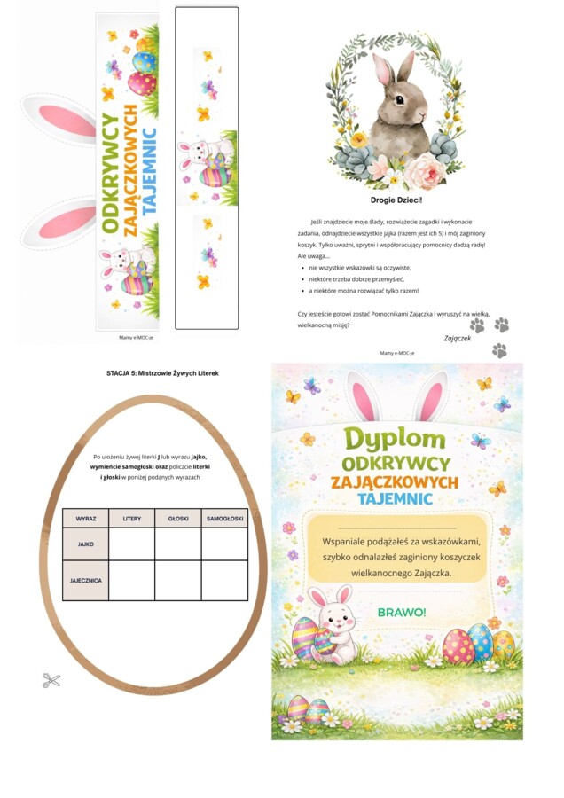 Wielkanocna gra terenowa  "Odkrywcy Zajączkowych Tajemnic"