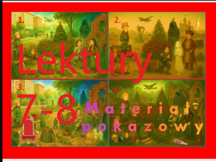 Znajdź elementy nawiązujące do lektur obowiązkowych kl. 7-8. E8