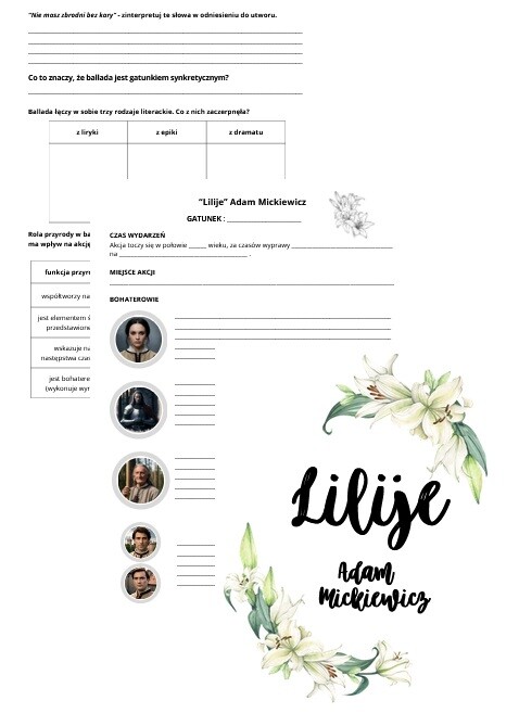 LILIJE Adam Mickiewicz - karta pracy