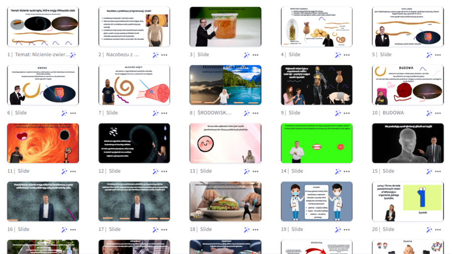 Prezentacja multimedialna w genial.ly „Nicienie-zwierzęta, które mają nitkowate ciało” – do edycji i pobrania – biologia klasa VI, dział II – temat 3