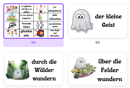 Der kleine Geist - historyjka w języku niemieckim - ćwiczenie czasu przeszłego prostego Präteritum - QR-kody, słownictwo